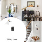 1-Light Black Indoor Wall Sconce with White Cone Metal Shade Modern - product image 5 | Zenvolit