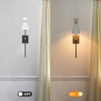 1-Light Black Indoor Wall Sconce with White Cone Metal Shade Modern - product image 7 | Zenvolit