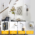 1-Light Black Indoor Wall Sconce with White Cone Metal Shade Modern - product image 8 | Zenvolit