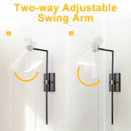 1-Light Black Indoor Wall Sconce with White Cone Metal Shade Modern - product image 10 | Zenvolit