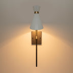1-Light Black Indoor Wall Sconce with White Cone Metal Shade Modern - product image 11 | Zenvolit