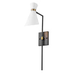 1-Light Black Indoor Wall Sconce with White Cone Metal Shade Modern - product image 13 | Zenvolit