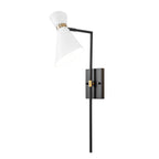 1-Light Black Indoor Wall Sconce with White Cone Metal Shade Modern - product image 14 | Zenvolit