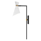 1-Light Black Indoor Wall Sconce with White Cone Metal Shade Modern - product image 16 | Zenvolit