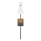 1-Light Black Indoor Wall Sconce with White Cone Metal Shade Modern - product image 17 | Zenvolit