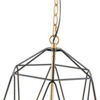 3-Light Industrial Black & Gold Caged Iron Chandelier - Geometric - product image 11 | Zenvolit