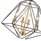 4-Light Industrial Black & Gold Caged Iron Chandelier - Geometric - product image 2 | Zenvolit