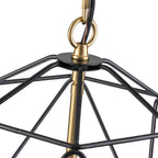 4-Light Industrial Black & Gold Caged Iron Chandelier - Geometric - product image 3 | Zenvolit