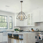 4-Light Industrial Black & Gold Caged Iron Chandelier - Geometric - product image 12 | Zenvolit