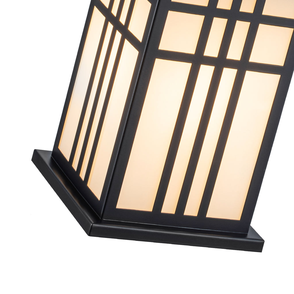 Black Outdoor Pendant Light with White Glass Porch Ceiling Fixture - product image 1 | Zenvolit