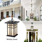 Black Outdoor Pendant Light with White Glass Porch Ceiling Fixture - product image 6 | Zenvolit