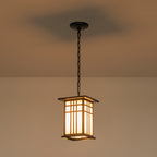Black Outdoor Pendant Light with White Glass Porch Ceiling Fixture - product image 10 | Zenvolit