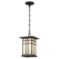 Black Outdoor Pendant Light with White Glass Porch Ceiling Fixture - product image 12 | Zenvolit