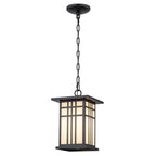 Black Outdoor Pendant Light with White Glass Porch Ceiling Fixture - product image 12 | Zenvolit