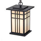Black Outdoor Pendant Light with White Glass Porch Ceiling Fixture - product image 14 | Zenvolit