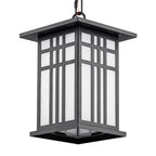 Black Outdoor Pendant Light with White Glass Porch Ceiling Fixture - product image 15 | Zenvolit
