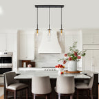 3-Light Black Linear Pendant Light Clear Cylindrical Glass Shades - product image 4 | Zenvolit
