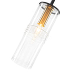 3-Light Black Linear Pendant Light Clear Cylindrical Glass Shades - product image 15 | Zenvolit