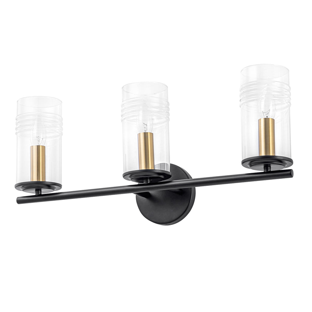 3-Light Industrial Wall Sconce with Clear Cylindrical Glass Shade - product image 13 | Zenvolit