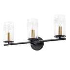 3-Light Industrial Wall Sconce with Clear Cylindrical Glass Shade - product image 13 | Zenvolit