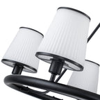 5-Light Ribbed Fabric Shade Black Circular Chandelier Traditional - product image 11 | Zenvolit