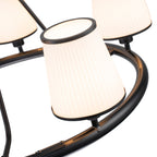 5-Light Ribbed Fabric Shade Black Circular Chandelier Traditional - product image 12 | Zenvolit