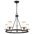 5-Light Ribbed Fabric Shade Black Circular Chandelier Traditional - product image 15 | Zenvolit