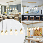 5-Light Gold Pendant Light with White Opal Glass Cone Shades - product image 7 | Zenvolit