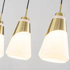 5-Light Gold Pendant Light with White Opal Glass Cone Shades - product image 12 | Zenvolit