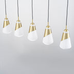 5-Light Gold Pendant Light with White Opal Glass Cone Shades - product image 13 | Zenvolit