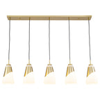 5-Light Gold Pendant Light with White Opal Glass Cone Shades - product image 14 | Zenvolit