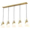 5-Light Gold Pendant Light with White Opal Glass Cone Shades - product image 16 | Zenvolit