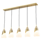 5-Light Gold Pendant Light with White Opal Glass Cone Shades - product image 16 | Zenvolit
