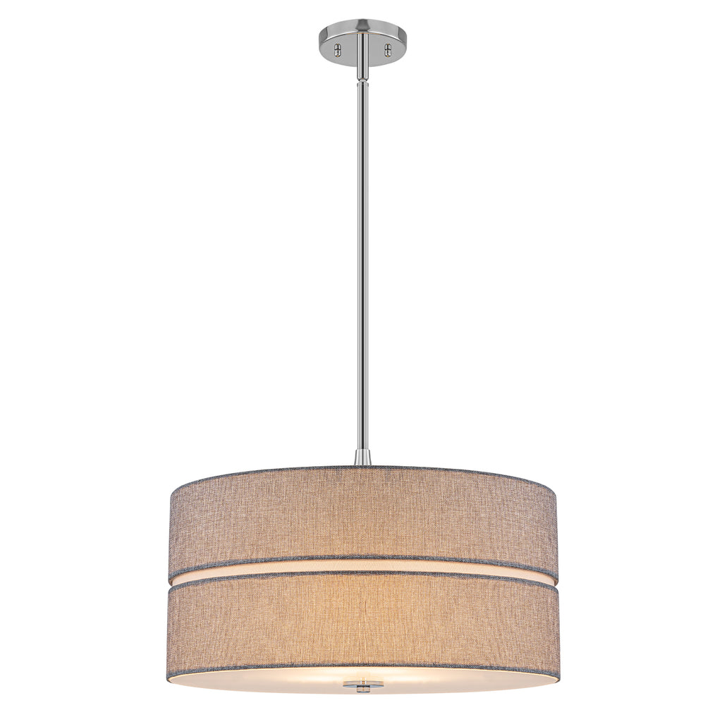 3-Light Chrome Drum Convertible Pendant or Flush Mount Light Fixture - product image 2 | Zenvolit