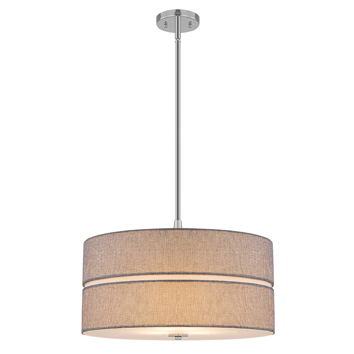 3-Light Chrome Drum Convertible Pendant or Flush Mount Light Fixture - product image 2 | Zenvolit