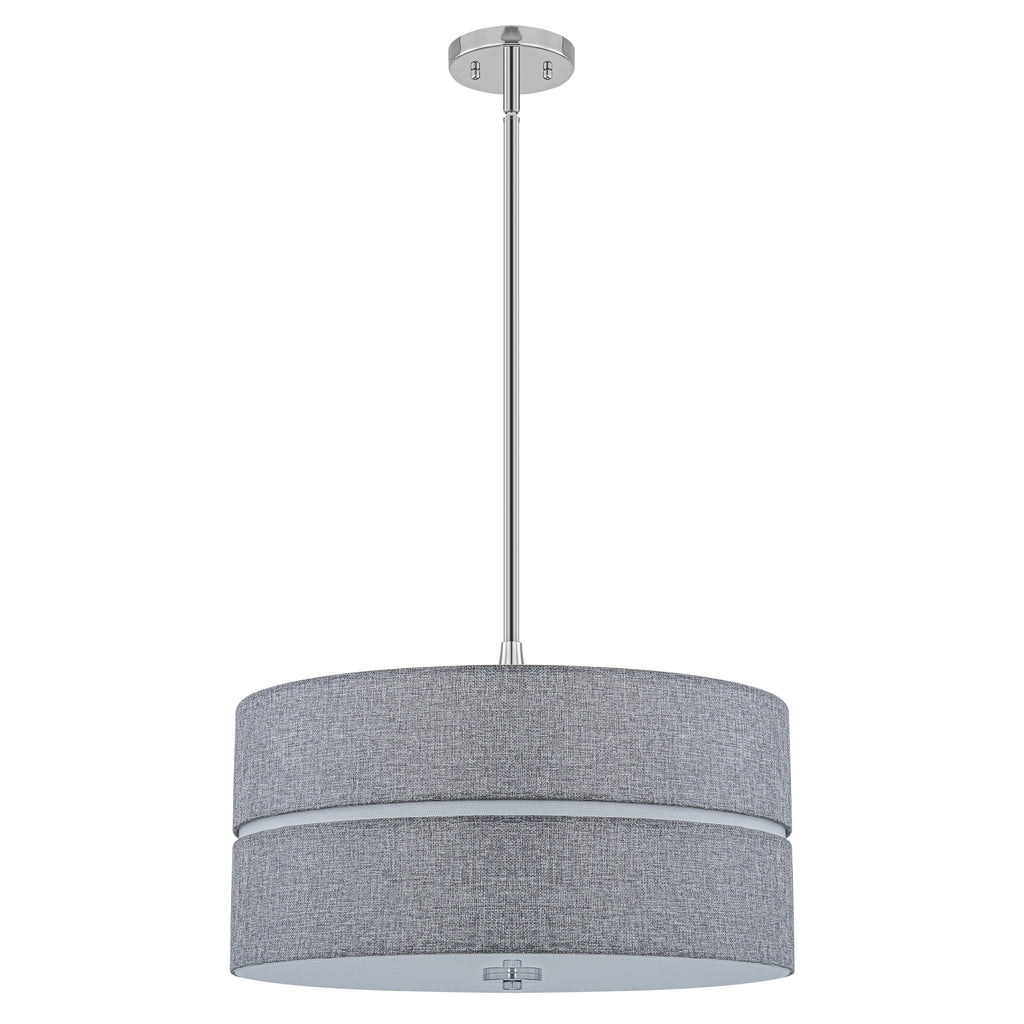 3-Light Chrome Drum Convertible Pendant or Flush Mount Light Fixture - product image 3 | Zenvolit