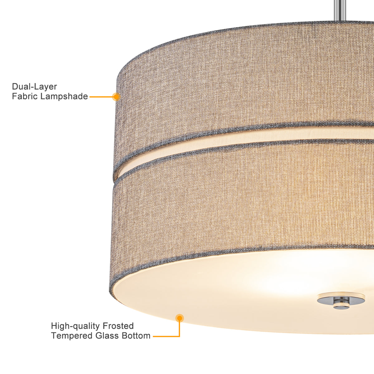 3-Light Chrome Drum Convertible Pendant or Flush Mount Light Fixture - product image 4 | Zenvolit