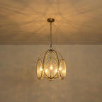 5-Light Mid-Century Modern Bronze Chandelier with Ripple Glass - product image 9 | Zenvolit