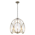 5-Light Mid-Century Modern Bronze Chandelier with Ripple Glass - product image 11 | Zenvolit