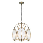 5-Light Mid-Century Modern Bronze Chandelier with Ripple Glass - product image 11 | Zenvolit