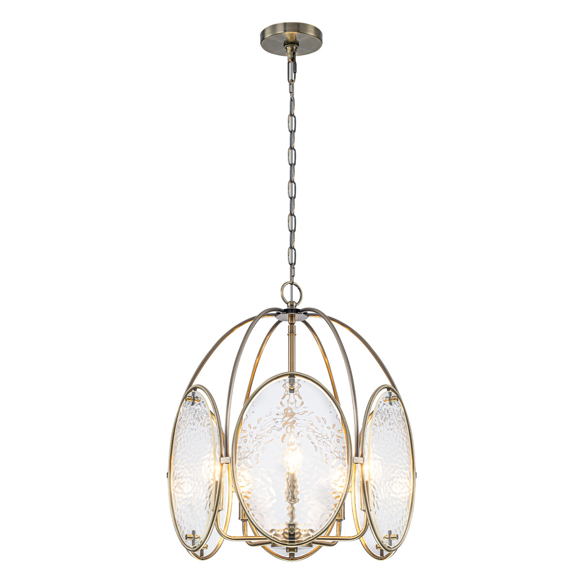 5-Light Mid-Century Modern Bronze Chandelier with Ripple Glass - product image 11 | Zenvolit