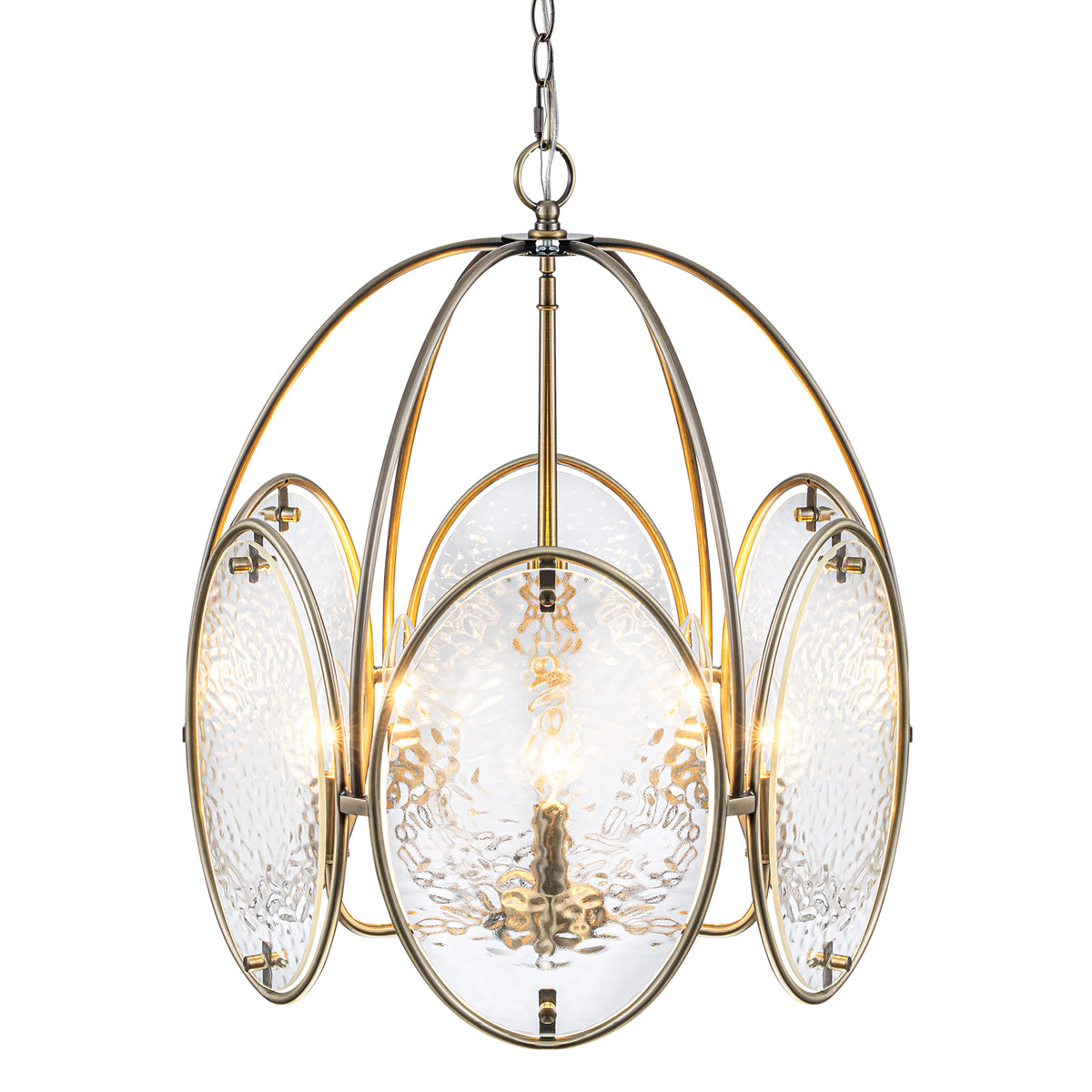 5-Light Mid-Century Modern Bronze Chandelier with Ripple Glass - product image 12 | Zenvolit