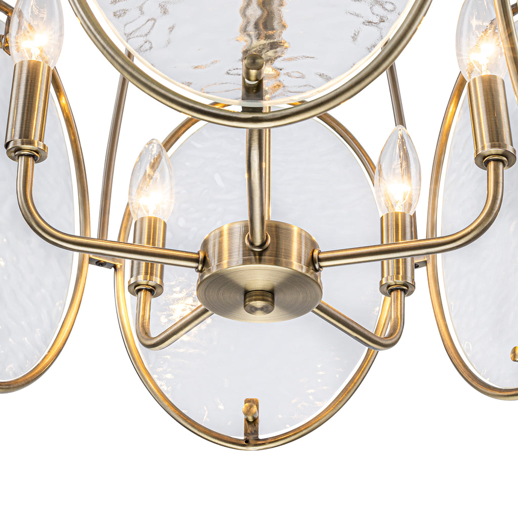 5-Light Mid-Century Modern Bronze Chandelier with Ripple Glass - product image 13 | Zenvolit