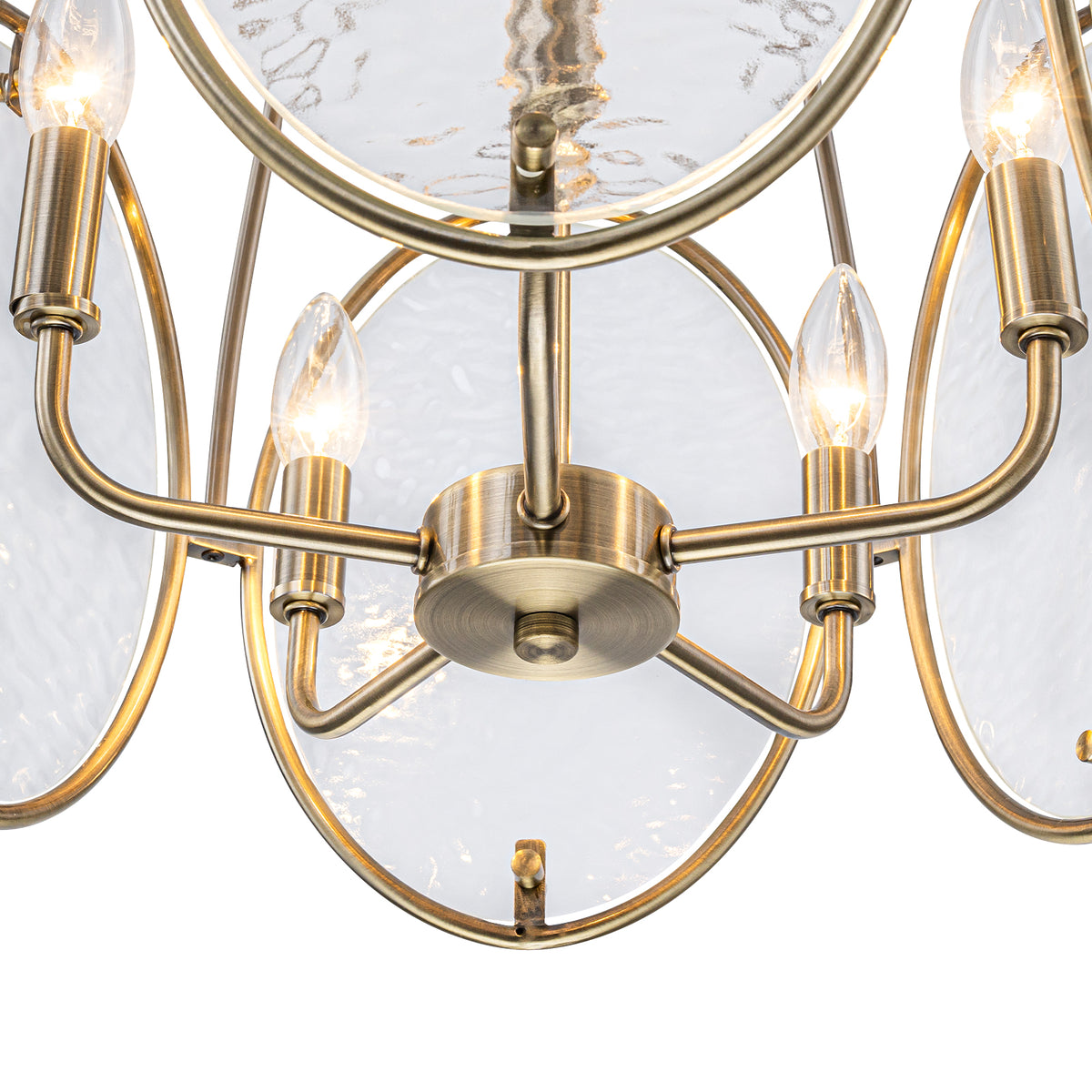 5-Light Mid-Century Modern Bronze Chandelier with Ripple Glass - product image 13 | Zenvolit
