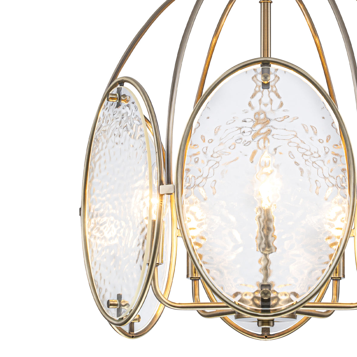 5-Light Mid-Century Modern Bronze Chandelier with Ripple Glass - product image 15 | Zenvolit