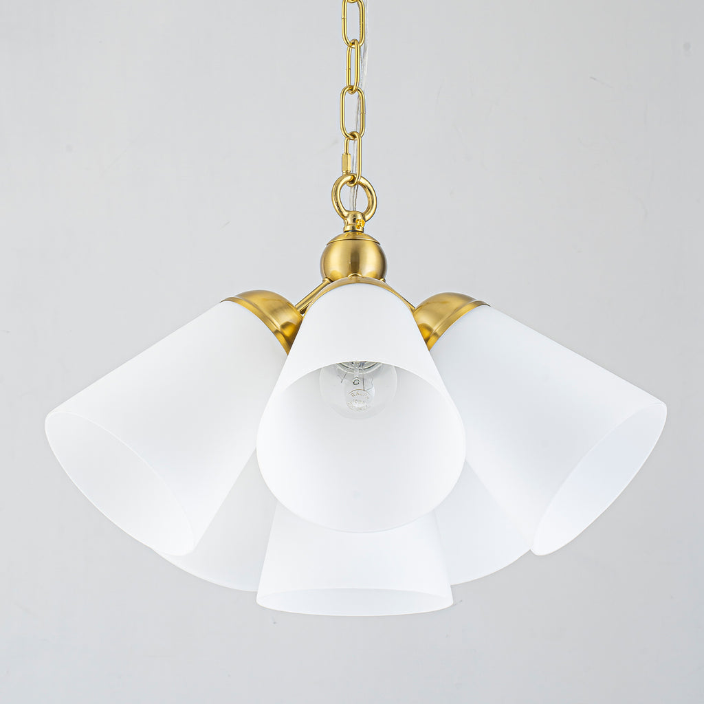 Multi-Hood Pendant Light with Frosted White Bell-Shaped Glass Shades - product image 11 | Zenvolit