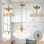 Multi-Hood Pendant Light with Frosted White Bell-Shaped Glass Shades - product image 12 | Zenvolit
