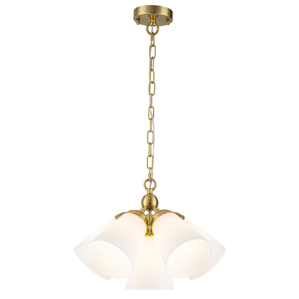 Multi-Hood Pendant Light with Frosted White Bell-Shaped Glass Shades - product image 13 | Zenvolit