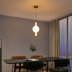 3-Light Modern Gold LED Pendant Light with White & Smoke Glass Globes - product image 3 | Zenvolit