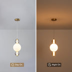 3-Light Modern Gold LED Pendant Light with White & Smoke Glass Globes - product image 8 | Zenvolit